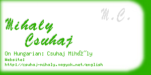 mihaly csuhaj business card